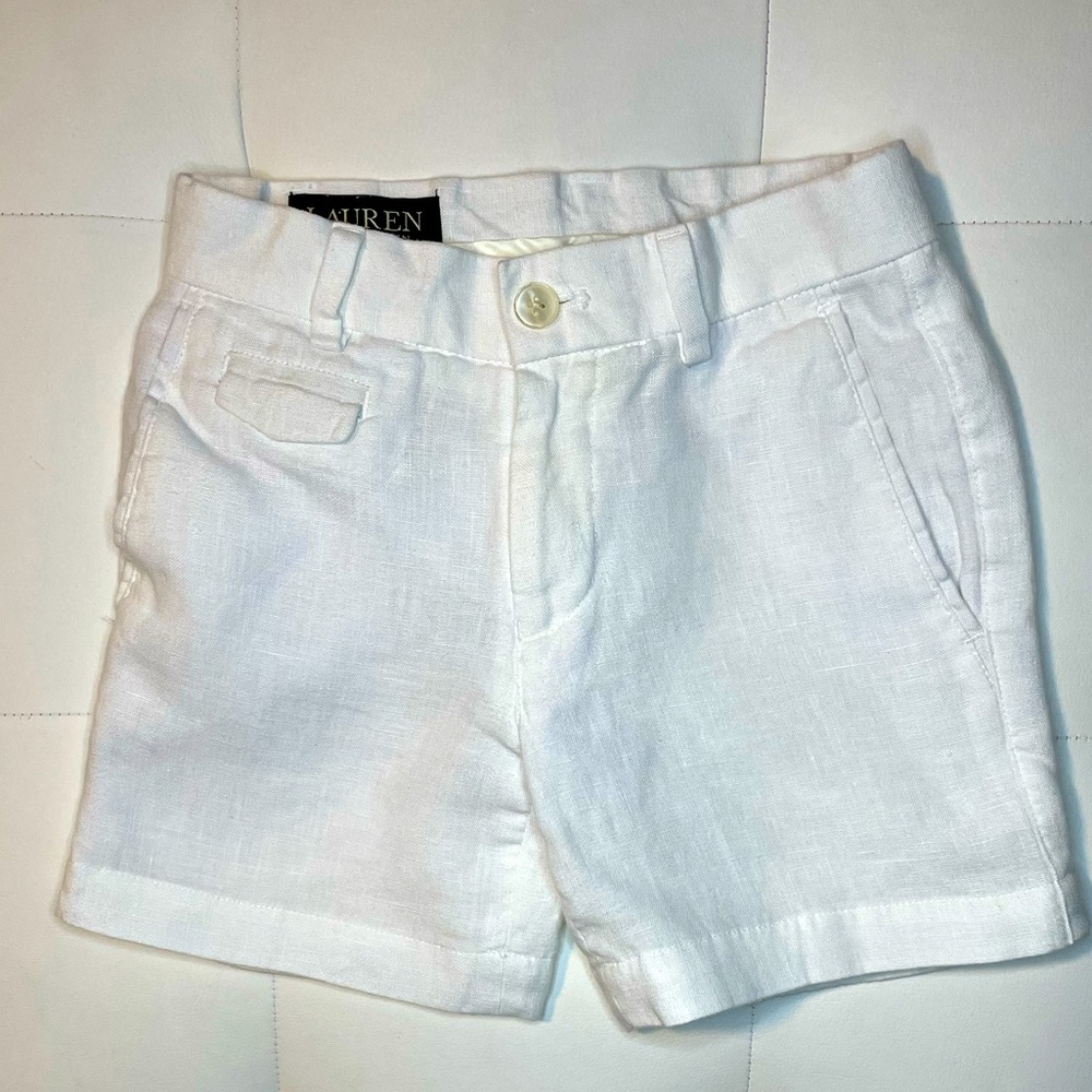 Polo Ralph Lauren boys white linen shorts size 4